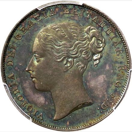 ヴィクトリア女王像 ヤングヘッド 1シリング銀貨 1839年